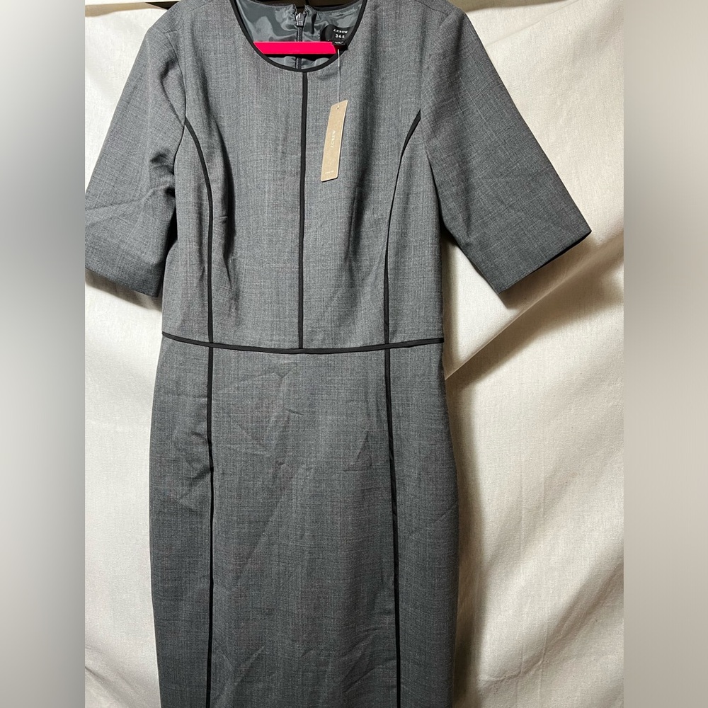 J. Crew Gray Sheath Dress Mock Neck Work